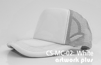 CAP SIMPLE- CS-MC-02, White, หมวกตาข่าย, หมวกแก๊ปตาข่าย, หมวกแก๊ปสำเร็จรูป, หมวกแก๊ปพร้อมส่ง, หมวกแก๊ปราคาโรงงาน, หมวกตาข่ายสีขาว